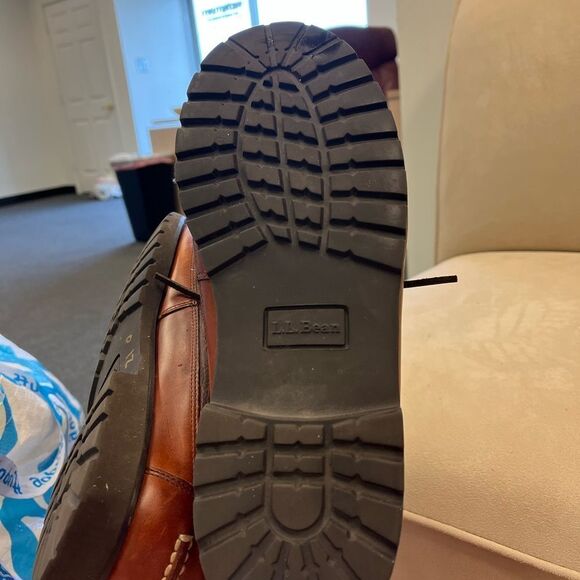 L.L. Bean Allagash Bison Leather Handsewns Oxford Shoe sz 12EE main image 5